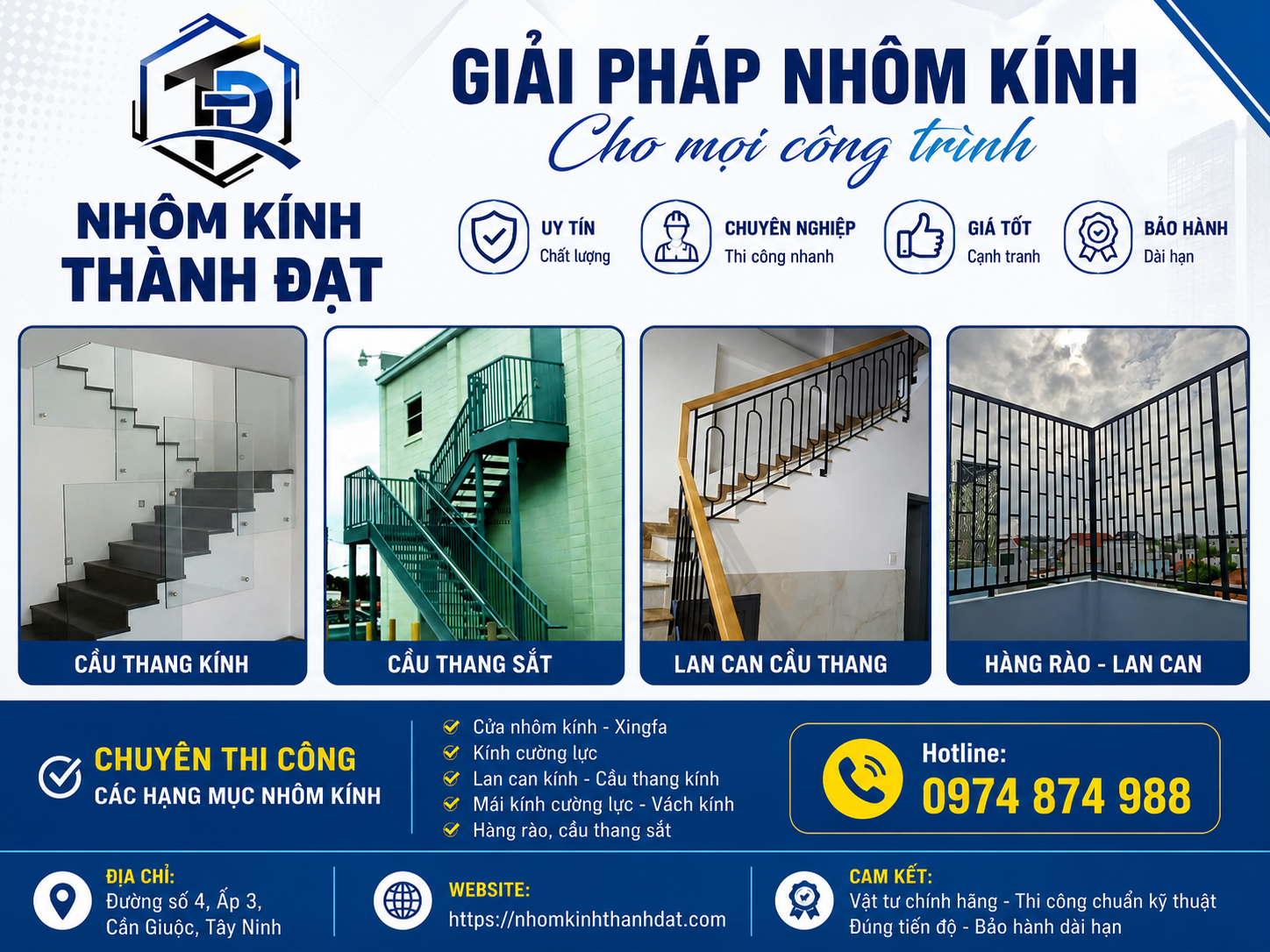 Thi công nhôm kính Cần Giuộc