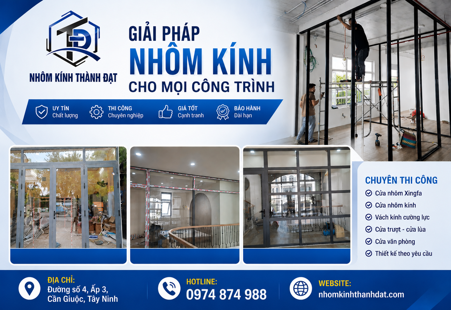 Xưởng gia công cửa nhôm kính theo yêu cầu